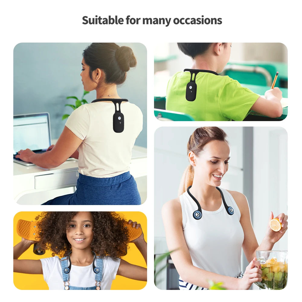 Child and woman using Smart Posture Corrector
